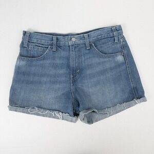 Levis 2014 Orange Tab Cut Off Jean Shorts Size 30 High Rise Raw Hem DIY Upcycled